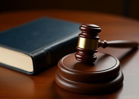 A handshake being broken or a gavel on a wooden table