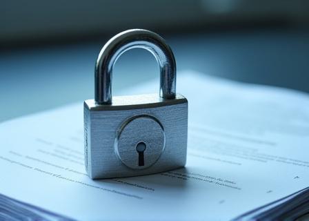 Symbol of data protection and legal security