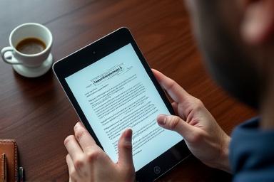 Legal Professional reviewing digital contracts